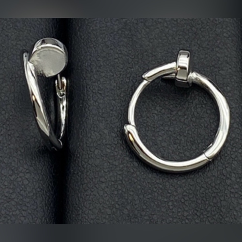 Nail shaped huggies earrings